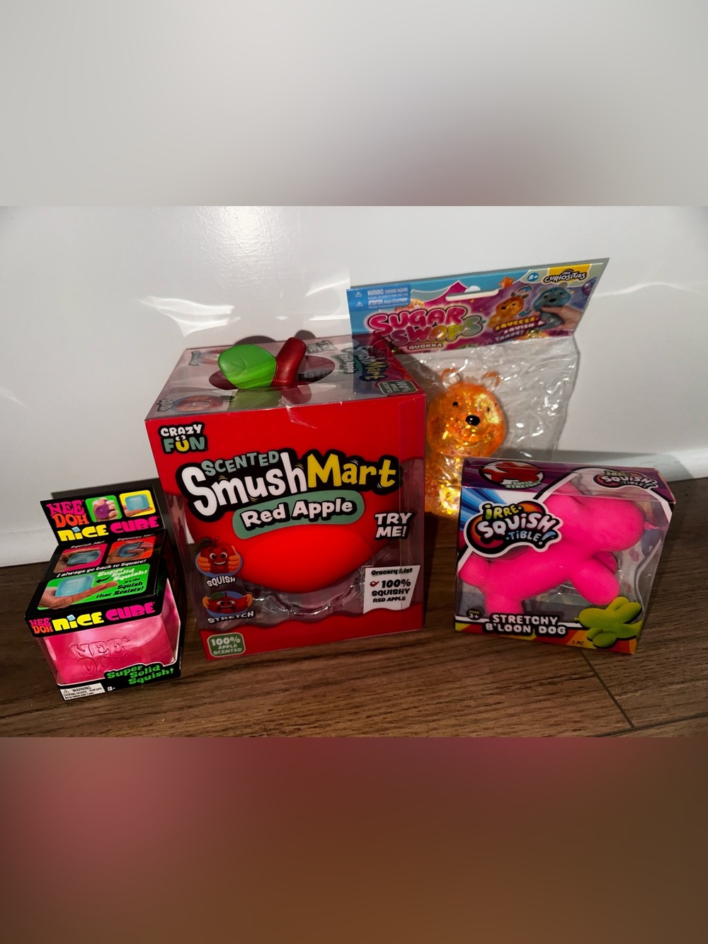 Authentic Viral Squishy Lot of 4 - RMS Sugar Swaps Stretchy Balloon Dog Needoh